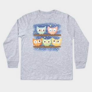 Owl bird Kids Long Sleeve T-Shirt